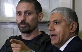 Pérez Corradi junto a su abogado Carlos Broitman. Foto: EFE