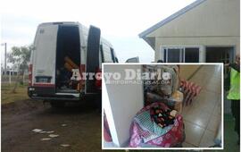 Al destacamento local. El vehículo, las personas y la mercadería que llevaban se encontraban en el destacamento de Arroyo Seco.