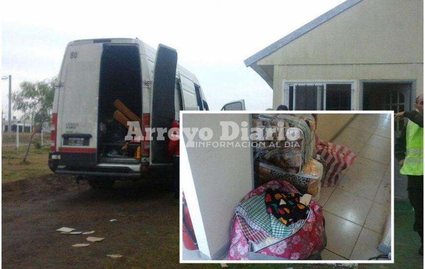 Al destacamento local. El vehículo, las personas y la mercadería que llevaban se encontraban en el destacamento de Arroyo Seco.