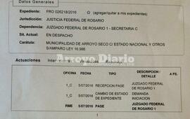 La copia de la medida cautelar que se presentó esta semana en Rosario.