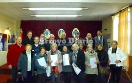 Parte del grupo. La mayor parte de los integrantes de CARITAS Parroquial asistió al acto en representación de todo el grupo de trabajo.