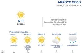Consultá el pronóstico en nuestro portal durante las 24 horas del día. Ingresá a www.arroyodiario.com.ar