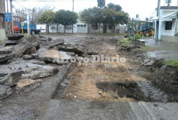 Mal tiempo. A pesar de que la semana arrancó con lluvias, esto no impedía la realización de los primeros trabajos.