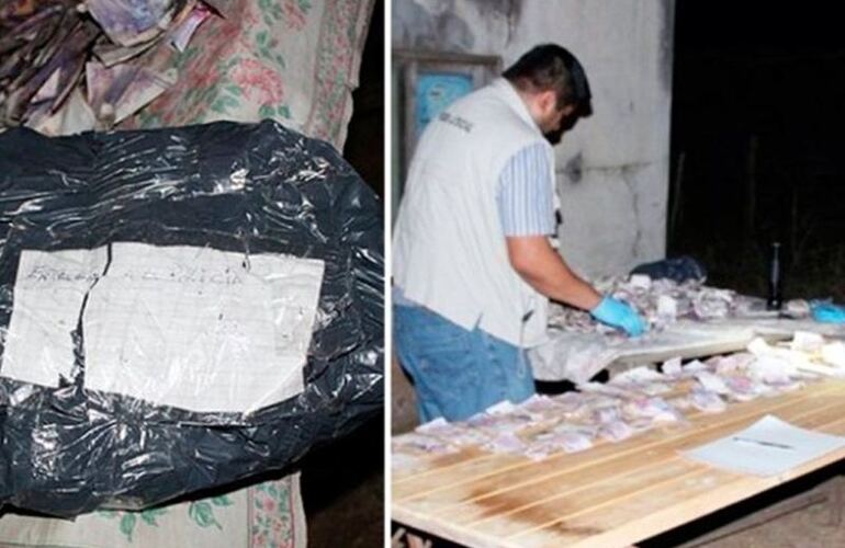 Imagen de Un misterio: una bolsa con medio millón de pesos y un extraño mensaje que apareció en un patio