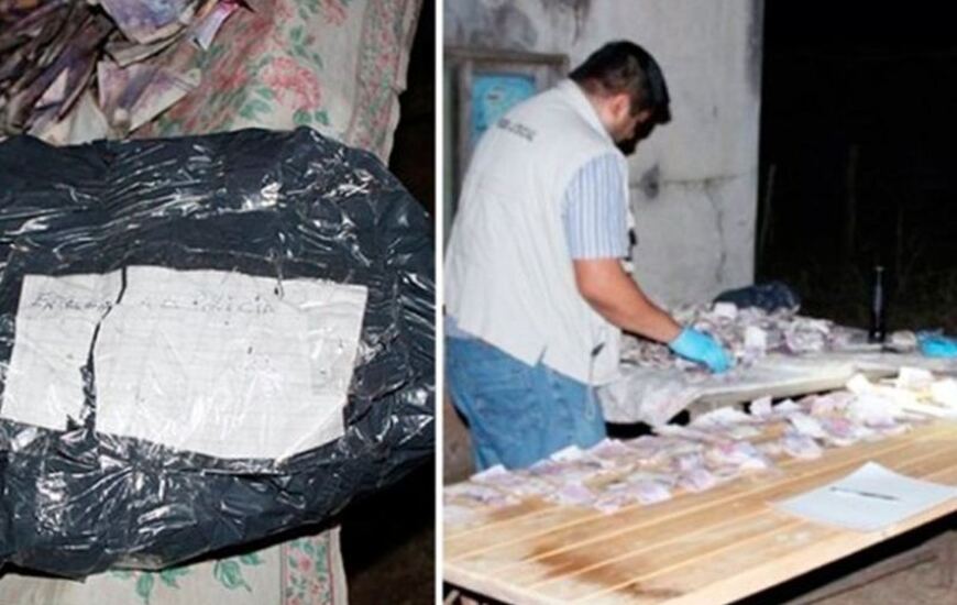 Imagen de Un misterio: una bolsa con medio mill&oacute;n de pesos y un extra&ntilde;o mensaje que apareci&oacute; en un patio