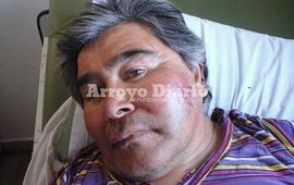 Lastimado y golpeado. Balduini con los vestigios de la agresión en su rostro pero afortunadamente con vida.