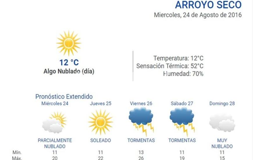 En la web. Durante las 24 horas podés consultar el pronóstico del tiempo en nuestro portal: www.arroyodiario.com.ar
