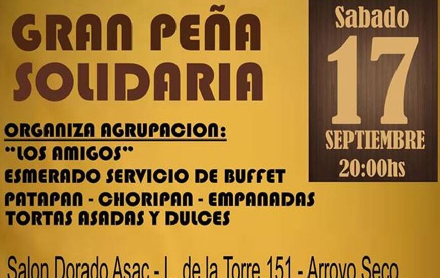 Imagen de Gran Peña Solidaria a beneficio de Enzo Fernández