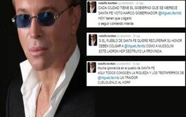 El hombre acusado por el gobernador y su perfil en Twitter. Foto: Rosario3.com/Twitter