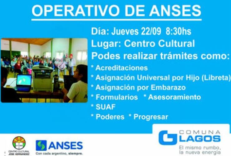 Imagen de Operativo de ANSES en General Lagos