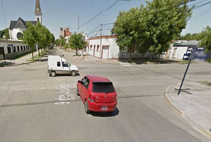 9 de Julio y Rivadavia. El papá del adolescente dijo que el episodio sucedió en esta zona. Foto: Google Maps