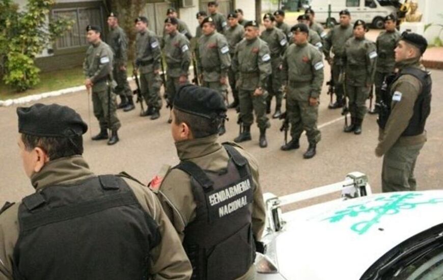 Los gendarmes en el destacamento local de la fuerza. Foto: Alán monzón