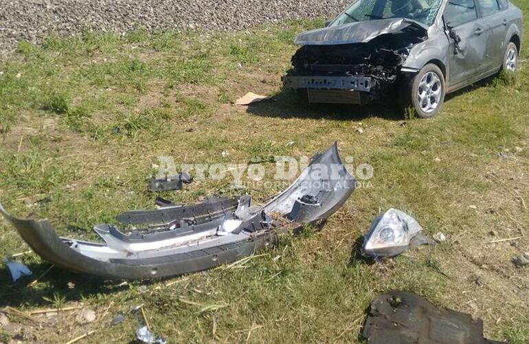 Daños importantes. Así quedó el coche tras el vuelco.