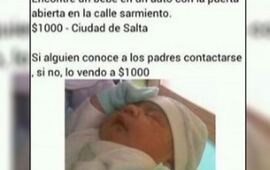 Imagen de Indignaci&oacute;n en Facebook: "Encontr&eacute; un beb&eacute;... lo vendo a $1000 pesos"