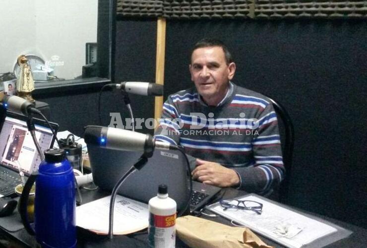 En "La Hora Municipal". Sergio Gaudio este miércoles en los estudios de Radio Extremo 106. 9.