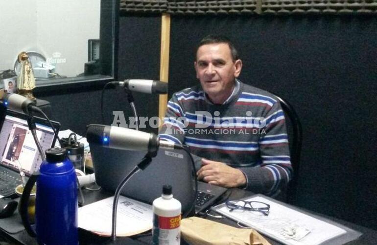En "La Hora Municipal". Sergio Gaudio este miércoles en los estudios de Radio Extremo 106. 9.