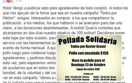 Gran respuesta de la gente. Para este domingo no se toman m&aacute;s pedidos pero anunciaron que es probable que realicen otra pollada pr&oacute;ximamente.