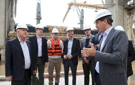 El gobernador estuvo en Timbúes junto al jefe de gabinete, Marcos Peña y el ministro de Transporte de la Nación, Guillermo Dietrich,