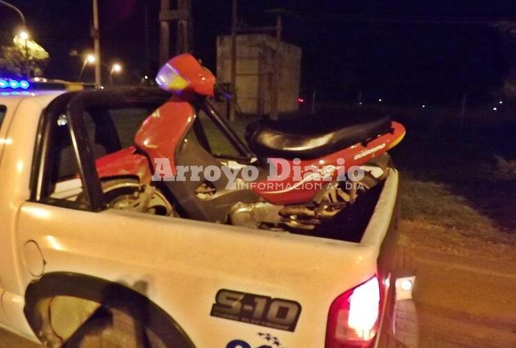 A la sub 13. La motocicleta fue trasladada a la sede policial de General Lagos.