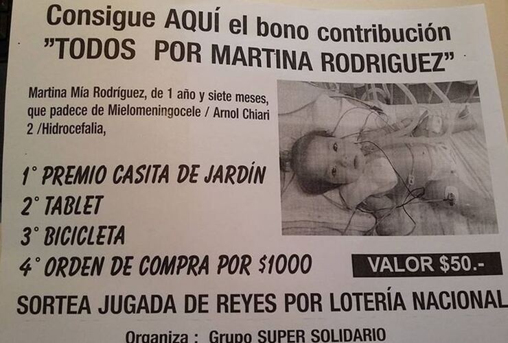 Imagen de Bono contribución: "Todos por Martina Rodríguez"