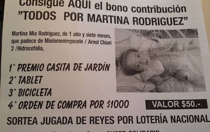 Imagen de Bono contribuci&oacute;n: "Todos por Martina Rodr&iacute;guez"