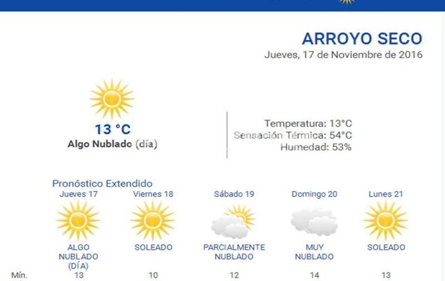 Las 24 horas. Consult&aacute; el pron&oacute;stico en nuestro portal durante las 24 horas del d&iacute;a. Ingres&aacute; a www.arroyodiario.com.ar