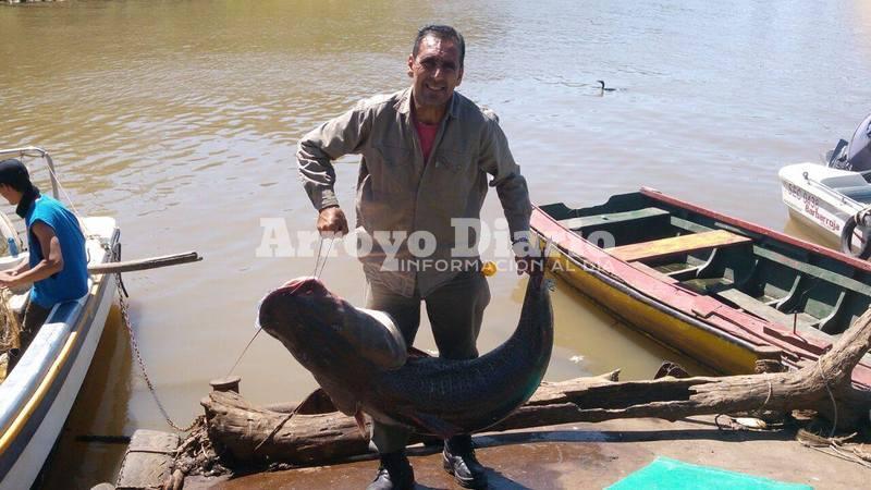 Imagen de Pescador de Arroyo Seco captur&oacute; un surub&iacute; de 49 kilos