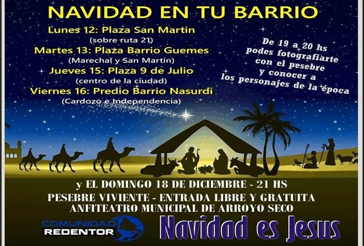 Imagen de El pesebre viviente recorrerá los barrios