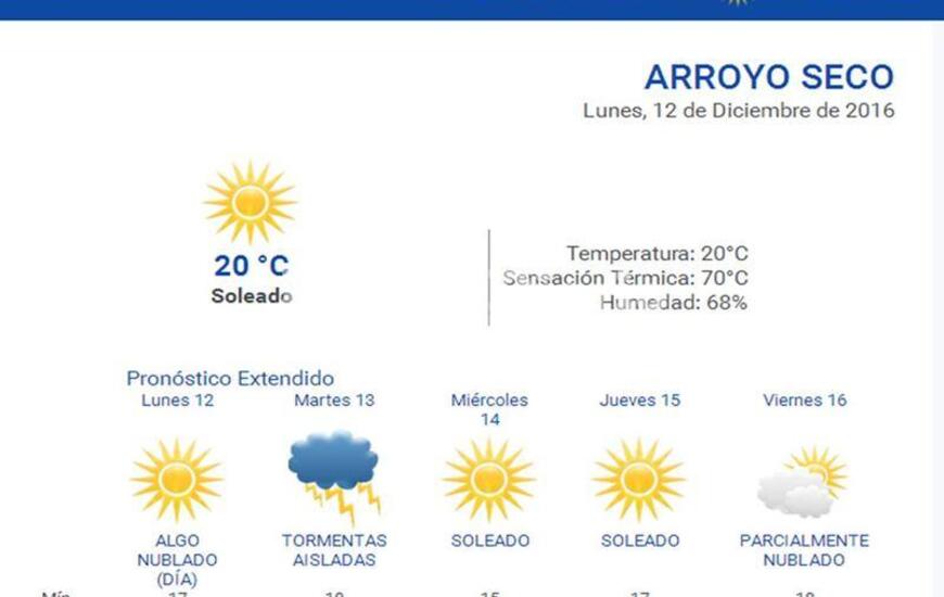 Las 24 horas. Consult&aacute; el pron&oacute;stico en nuestro portal durante las 24 horas del d&iacute;a. Ingres&aacute; a www.arroyodiario.com.ar
