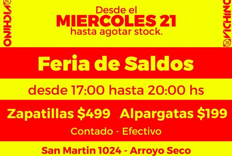 Imagen de VICHINO invita a la Feria de Saldos