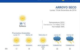Las 24 horas. Consult&aacute; el pron&oacute;stico extendido en nuestra web: www.arroyodiario.com.ar