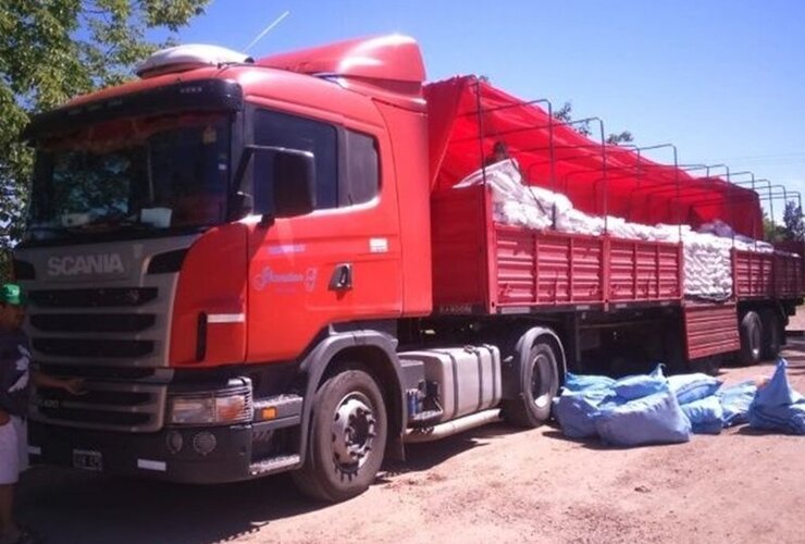 Sobre el escondite. Entre bolsas de poroto, estaba oculta la mercadería ilegal.