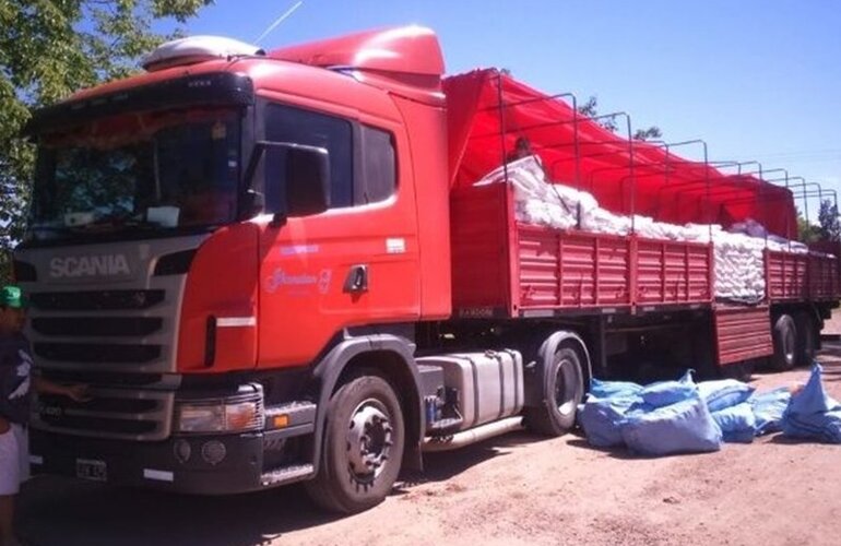 Sobre el escondite. Entre bolsas de poroto, estaba oculta la mercadería ilegal.