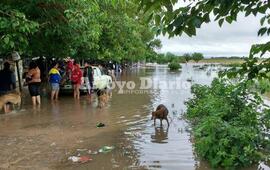 Barrio Virgen de Luj&aacute;n, otro de los sectores afectados por el agua.