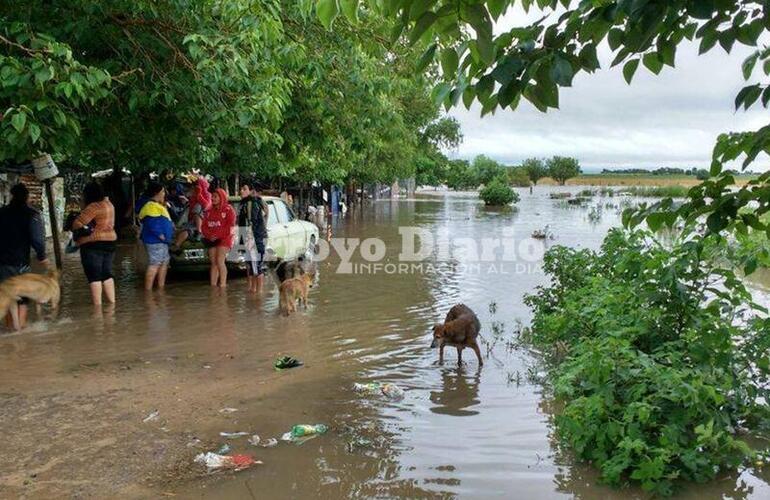 Barrio Virgen de Luján, otro de los sectores afectados por el agua.