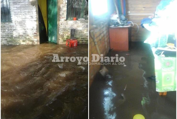 En imágenes. Así ingresaba el agua a la vivienda de Cristina esta semana.