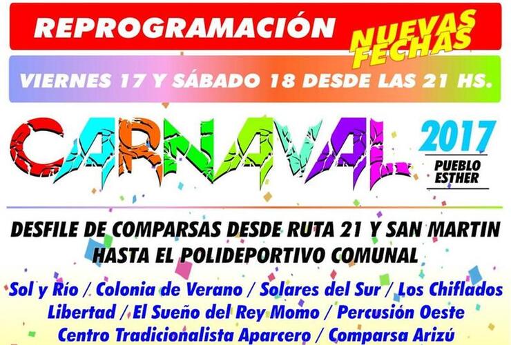 Imagen de Reprogramación Carnavales 2017 en Pueblo Esther