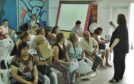 En el SUM. La convocatoria tuvo lugar en el SUM "Gloria Gennai" del Centro Cultural. Foto: Canal 2 Arroyo Seco