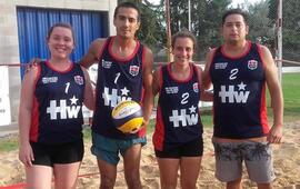 Los campeones. Florencia Caroselli, Virginia Guidi, Edgardo Castillo y Jorge David Cuelo.