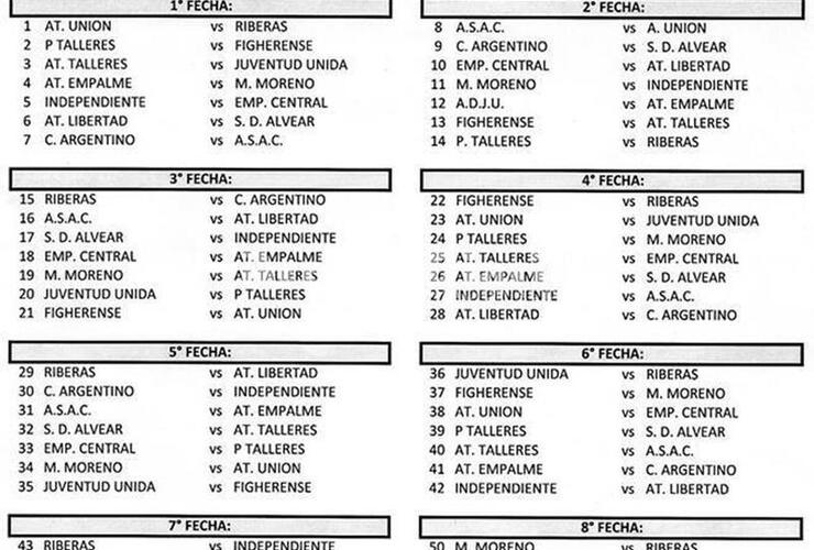 Imagen de Sorteo Fixture de partidos 2017