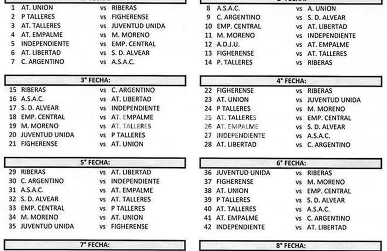 Imagen de Sorteo Fixture de partidos 2017