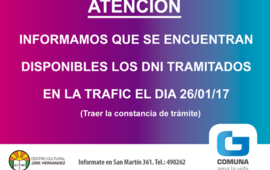 Listos para retirar. Los documentos se podrán retirar a partir del lunes próximo de 08:00 a 16:00 horas.