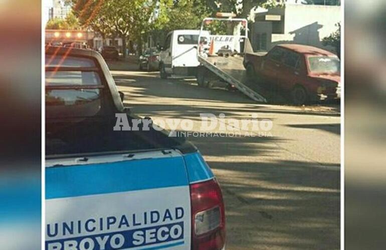 Calle San Martín. Desde temprano los inspectores comenzaron con el operativo.