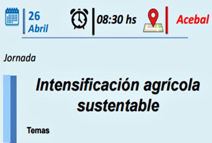 Imagen de INTA invita a la jornada: "Intensificación Agrícola Sustentable"