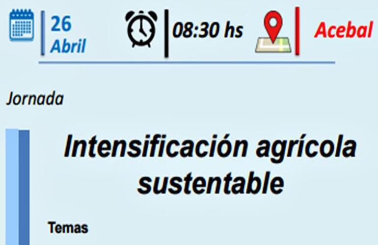 Imagen de INTA invita a la jornada: "Intensificación Agrícola Sustentable"