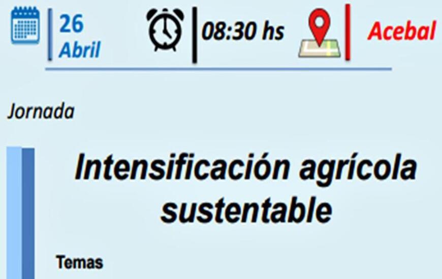 Imagen de INTA invita a la jornada: "Intensificaci&oacute;n Agr&iacute;cola Sustentable"