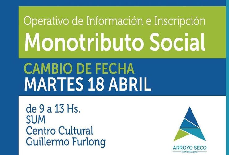 Imagen de Atención!: Cambio de fecha para el Operativo de información e inscripción al Monotributo Social