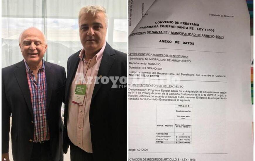 En Santa Fe. El intendente Nizar Esper junto al gobernador Miguel Lifschitz.