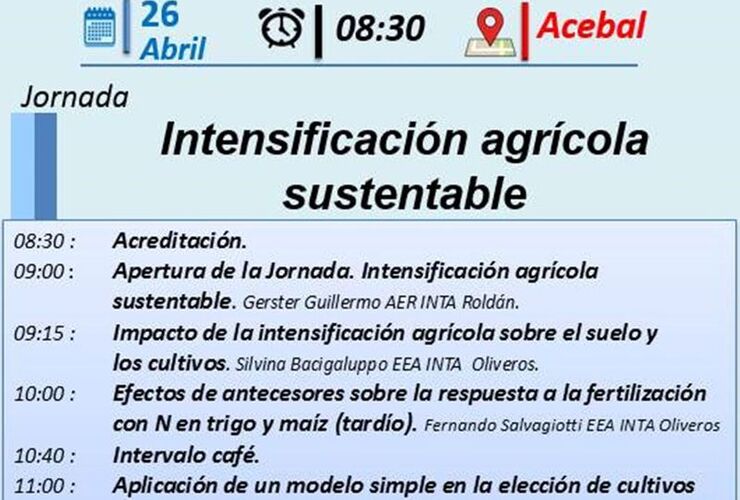 Imagen de Jornada Intensificación Agrícola Sustentable