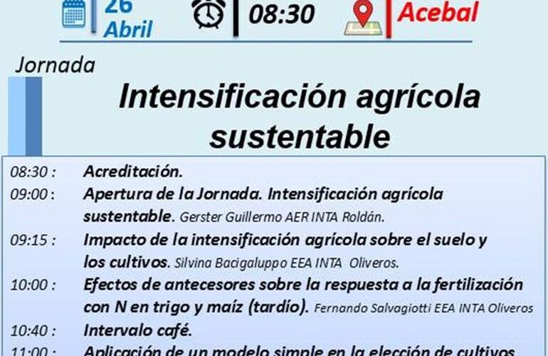 Imagen de Jornada Intensificaci&oacute;n Agr&iacute;cola Sustentable